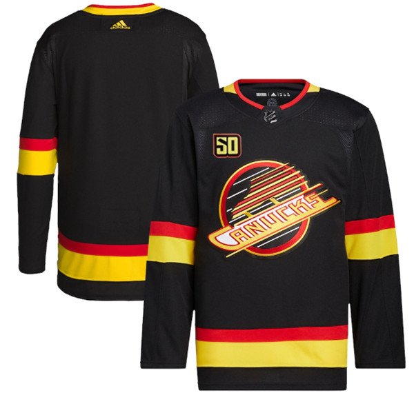 Vancouver Canucks Blank 50th Anniversary Black Stitched Jersey