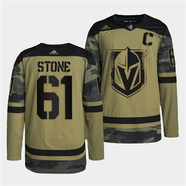 Vegas Golden Knights #61 Mark Stone 2022 Camo Military Appreciation Night Stitched Jersey