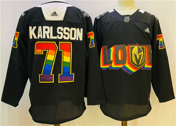 Vegas Golden Knights #71 William Karlsson 2022 Black Pride Night Stitched Jersey