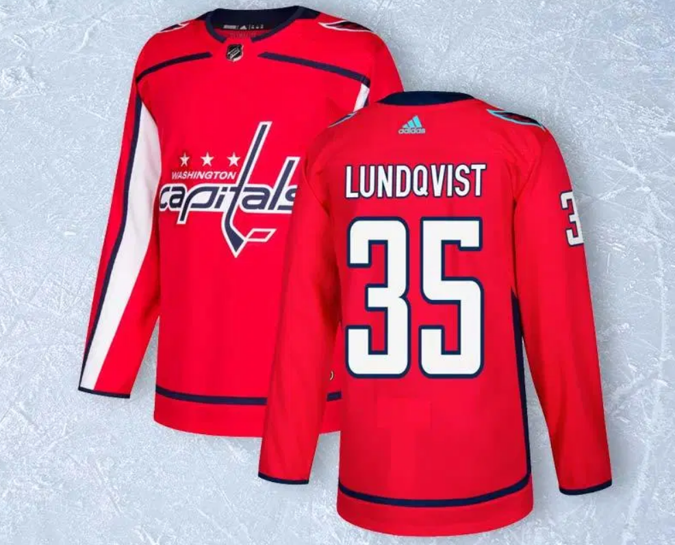 Washington Capitals #35 Henrik Lundqvist Red Stitched Jersey