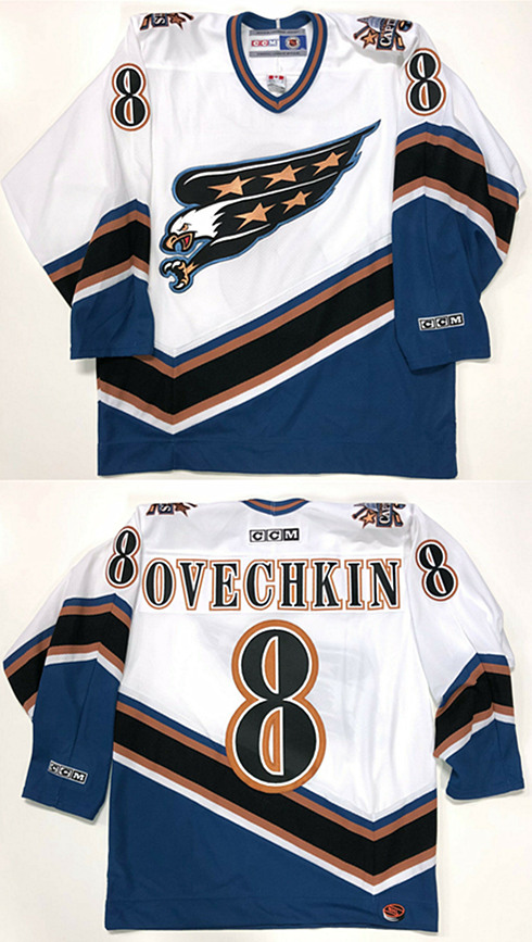 Washington Capitals #8 Alex Ovechkin White Stitched Jersey