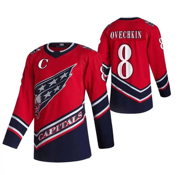 Washington Capitals #8 Alex Ovechkin 2021 Reverse Retro Stitched Jersey