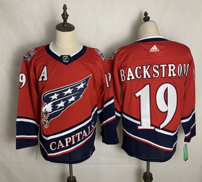 Washington Capitals #19 Nicklas Backstrom 2021 Red Reverse Retro Stitched Jersey
