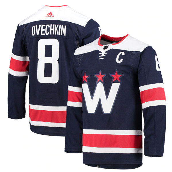 Washington Capitals #8 Alex Ovechkin Navy Pro Stitched Jersey