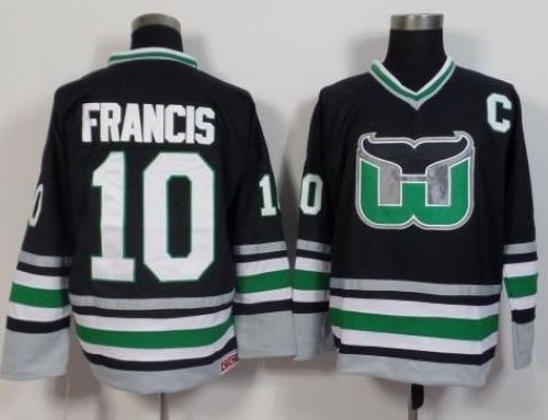 Whalers #10 Ron Francis Black CCM Throwback Stitched Jersey