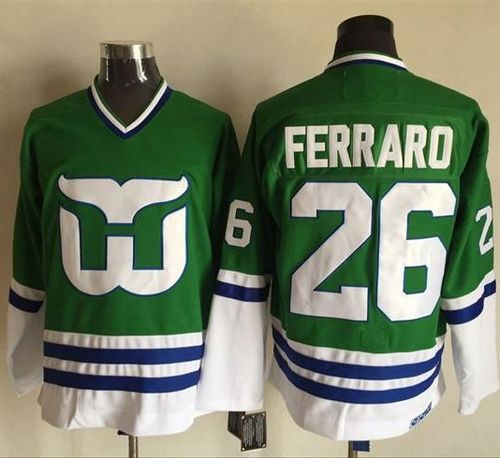 Whalers #26 Ray Ferraro Green CCM Throwback Stitched Jersey
