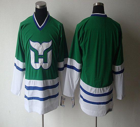 Whalers Blank CCM Throwback Green Stitched Jersey