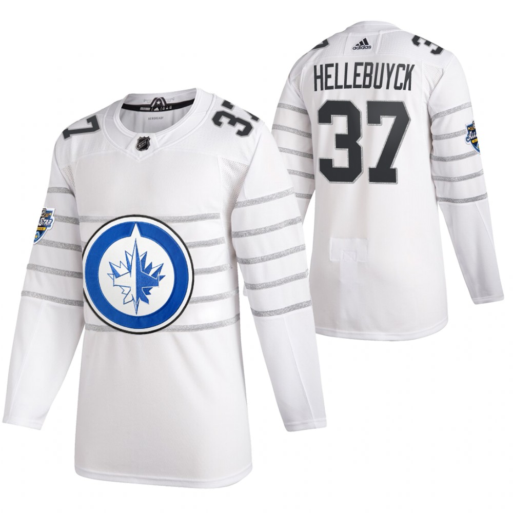 Winnipeg Jets #37 Connor Hellebuyck 2020 Grey All Star Stitched Jersey