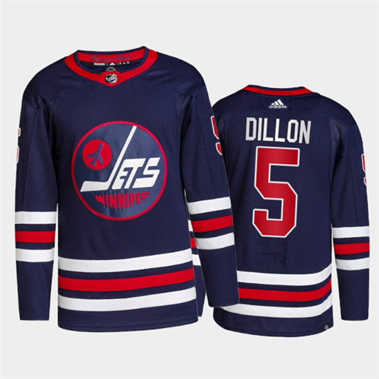 Winnipeg Jets #5 Brenden Dillon 2021 22 Navy Stitched Jersey