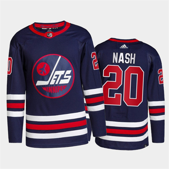 Winnipeg Jets #20 Riley Nash 2021 22 Navy Stitched Jersey