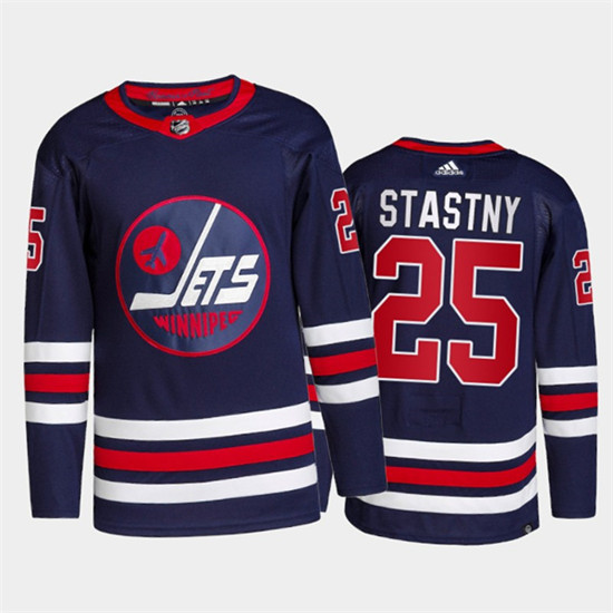 Winnipeg Jets #25 Paul Stastny 2021 22 Navy Stitched Jersey