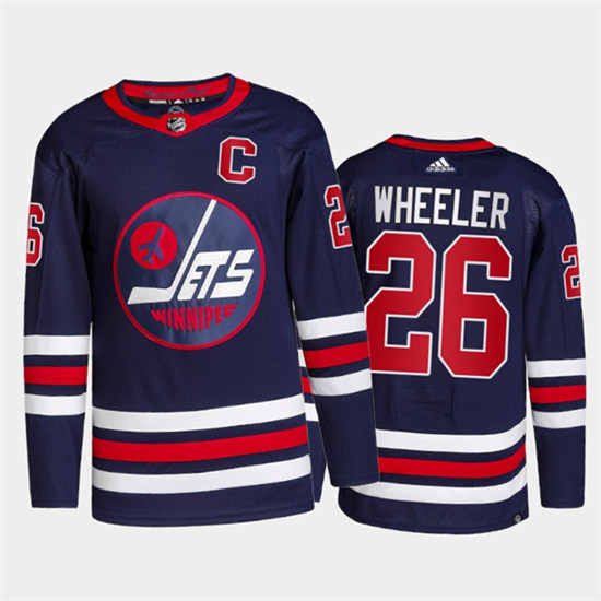 Winnipeg Jets #26 Blake Wheeler 2021 22 Navy Stitched Jersey