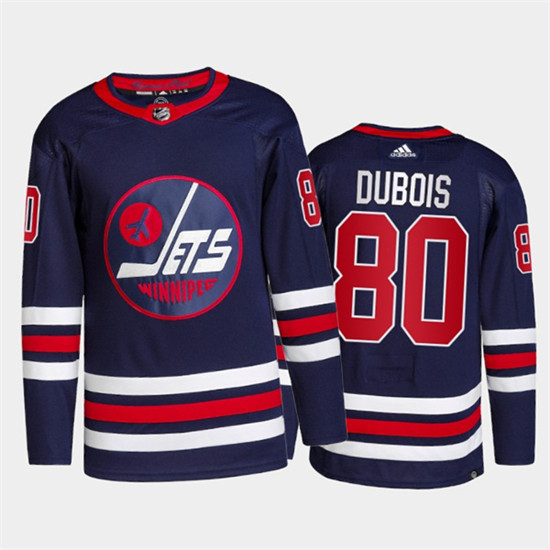 Winnipeg Jets #80 Pierre-Luc Dubois 2021 22 Navy Stitched Jersey