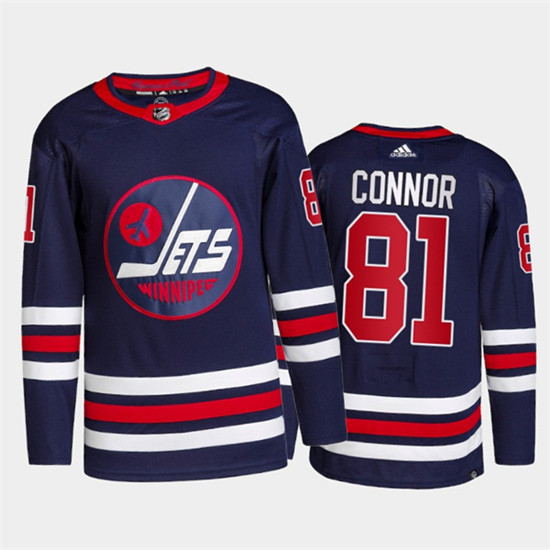 Winnipeg Jets #81 Kyle Connor 2021 22 Navy Stitched Jersey