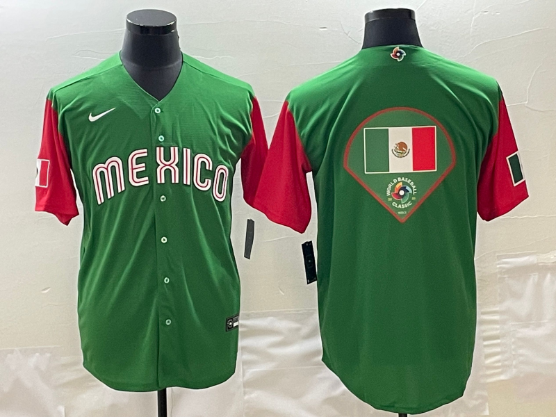 Mexico 2023 Green World Big Logo Classic Stitched Jersey
