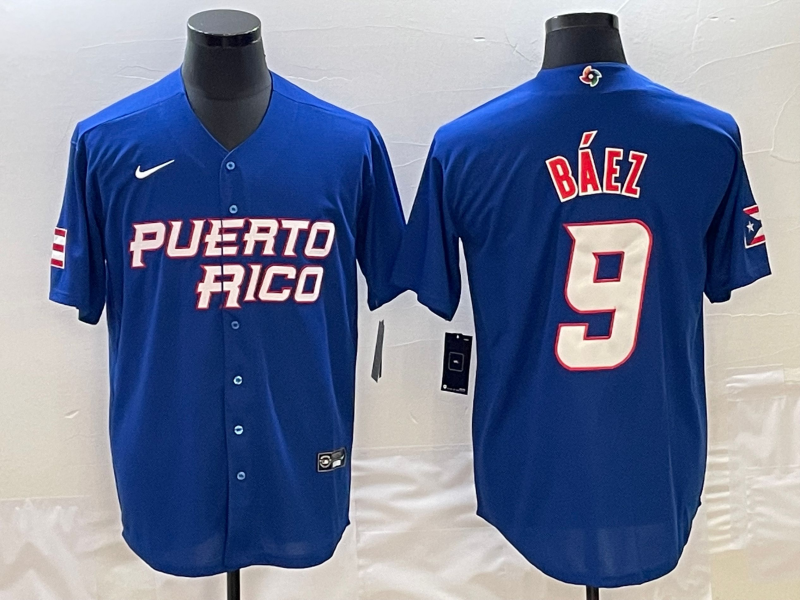 Puerto Rico #9 Javier Báez 2023 Royal World Classic Stitched Jersey