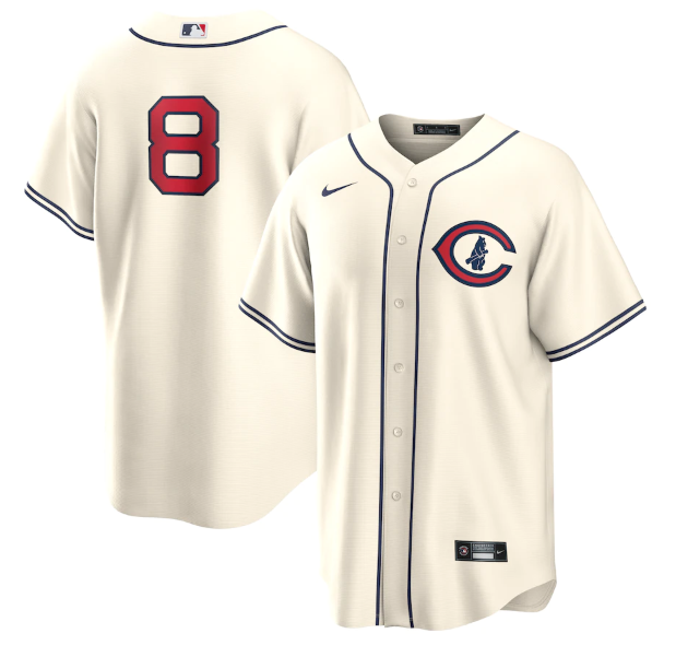 Chicago Cubs #8 Ian Happ 2022 Cream Field Of Dreams Cool Base Stitched Jersey