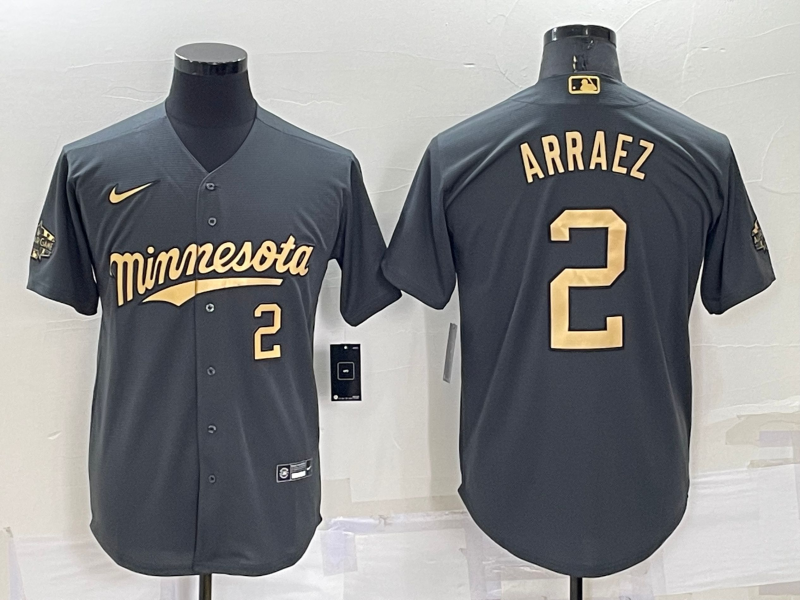 Minnesota Twins #2 Luis Arraez 2022 All-Star Charcoal Cool Base Stitched Jersey
