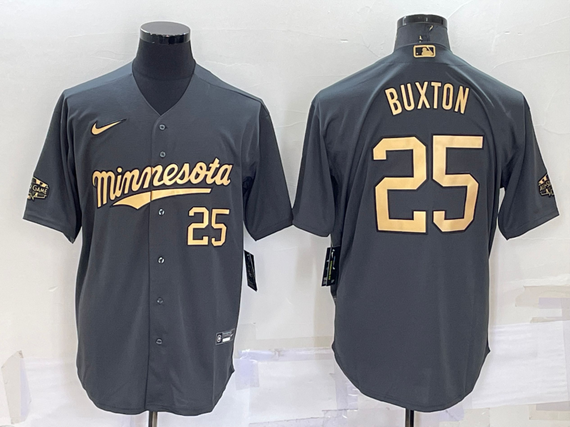 Minnesota Twins #25 Byron Buxton 2022 All-Star Charcoal Cool Base Stitched Jersey