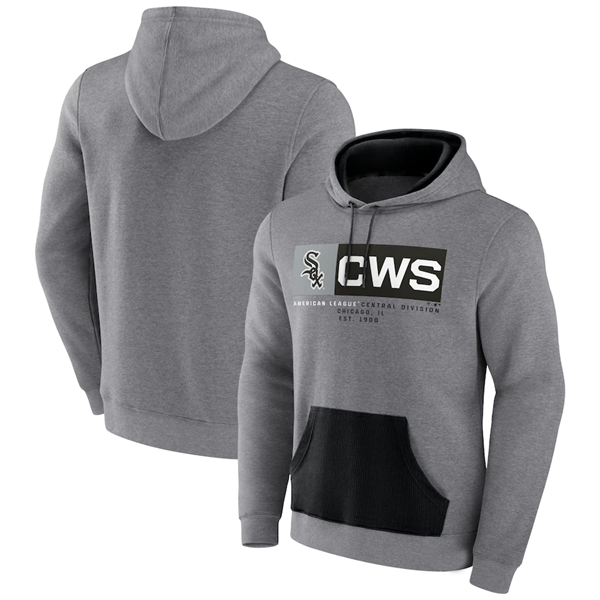 Chicago White Sox Heathered Gray Iconic Steppin Up Fleece Pullover Hoodie