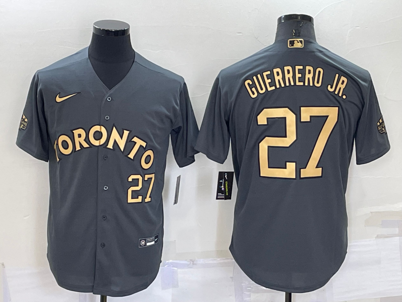 Toronto Blue Jays #27 Vladimir Guerrero Jr. 2022 All-Star Charcoal Cool Base Stitched Jersey