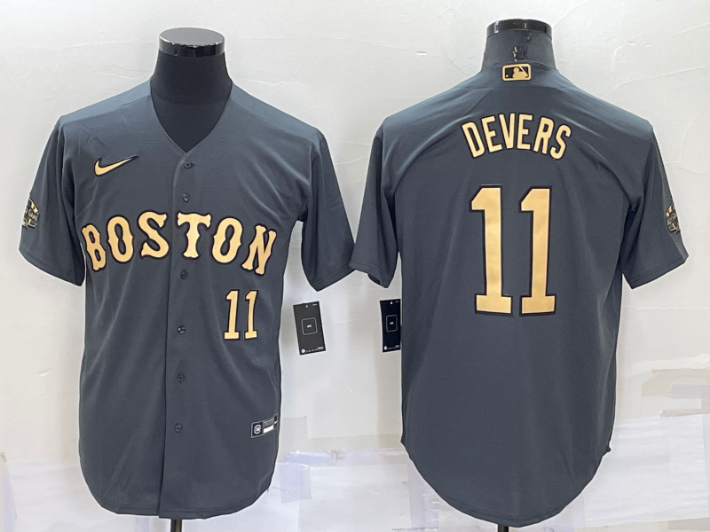 Boston Red Sox #11 Rafael Devers 2022 All-Star Charcoal Cool Base Stitched Jersey