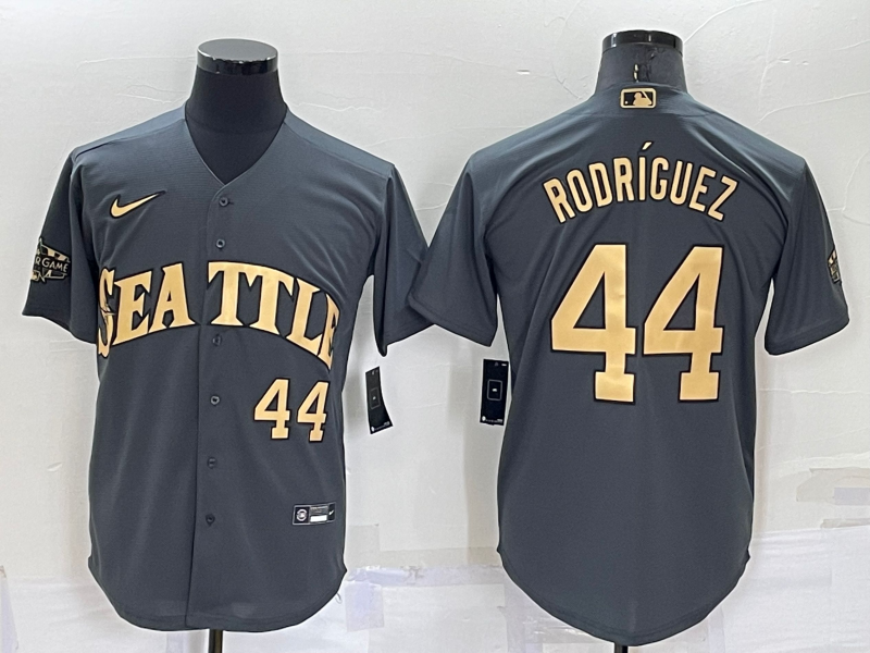 Seattle Mariners #44 Julio Rodríguez 2022 All-Star Charcoal Cool Base Stitched Jersey