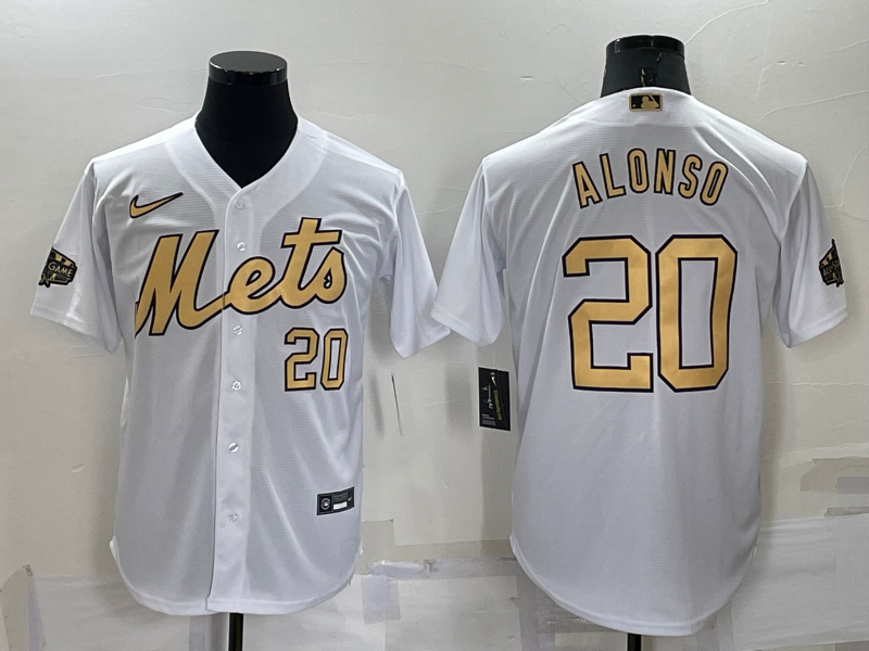 New York Mets #20 Pete Alonso 2022 All-Star White Cool Base Stitched Jersey