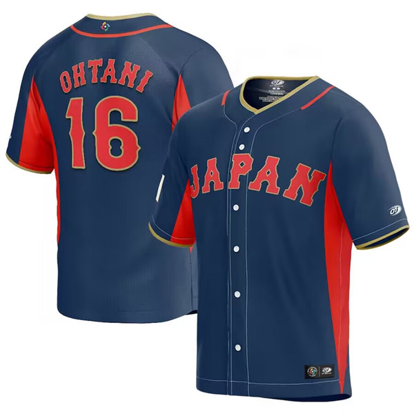 Japan #16 Shohei Ohtani 2023 Navy World Classic Stitched Jersey