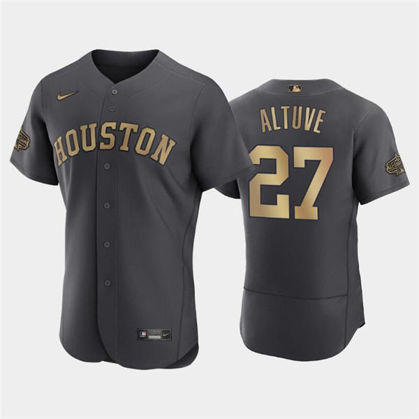 Houston Astros #27 Jose Altuve 2022 All-Star Charcoal Flex Base Stitched Jersey