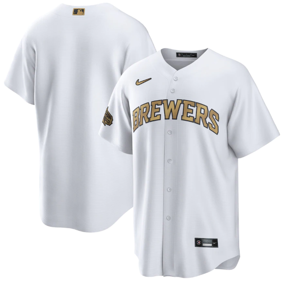 Milwaukee Brewers Blank 2022 All-Star White Cool Base Stitched Jersey