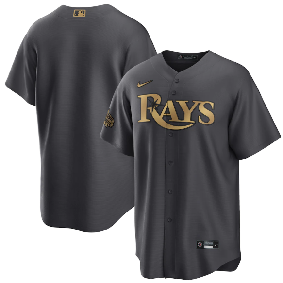 Tampa Bay Rays Blank 2022 All-Star Charcoal Cool Base Stitched Jersey