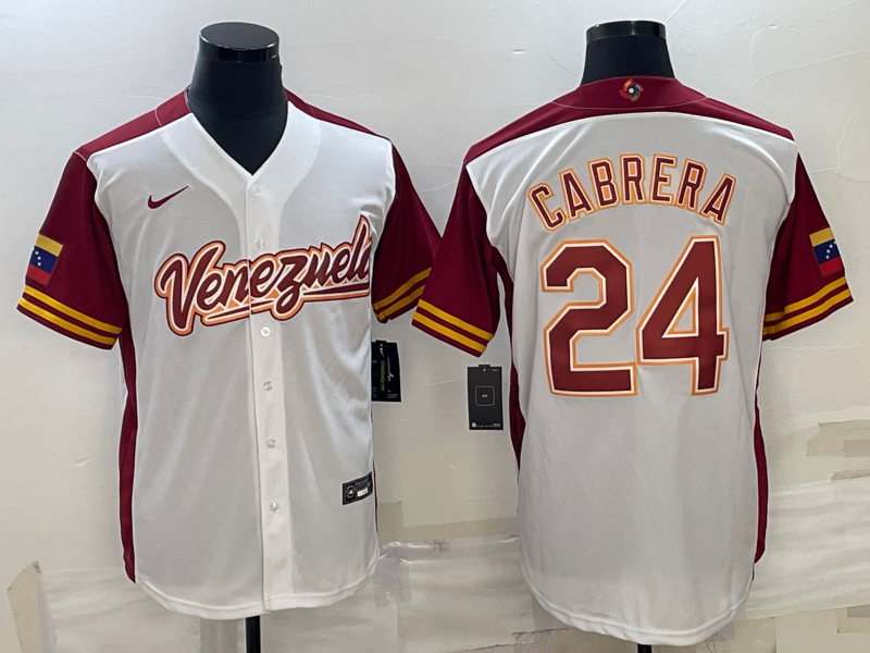 Venezuela #24 Miguel Cabrera 2023 White World Classic Stitched Jersey