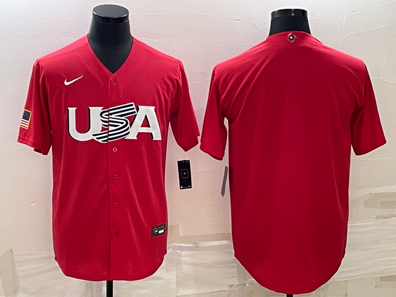USA Blank 2023 Red World Classic Stitched Jersey