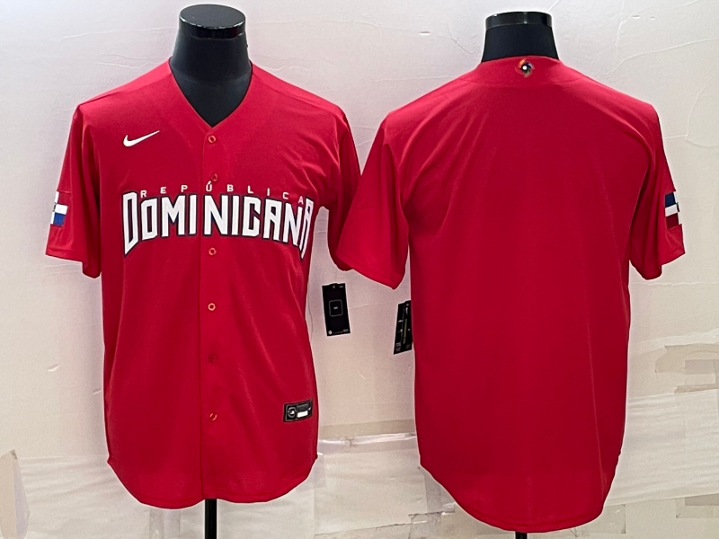 Dominican Republic Blank 2023 Red World Classic Stitched Jersey