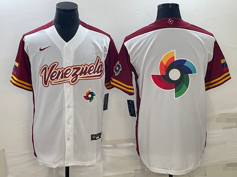 Venezuela 2023 White World Big Logo With Patch Classic Stitched Jersey