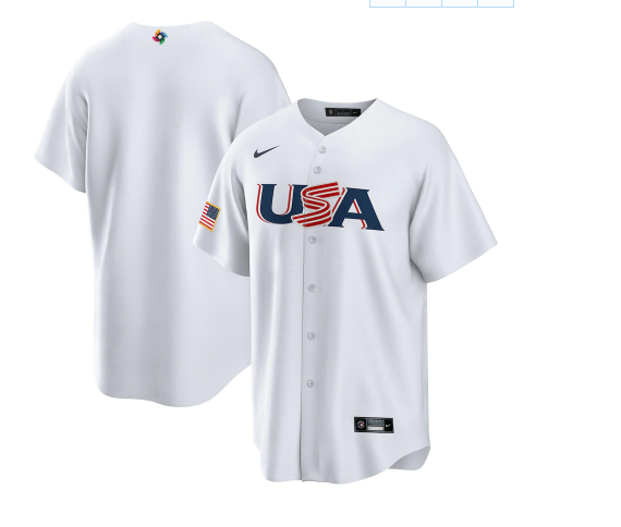 USA Blank 2023 White World Classic Stitched Jersey