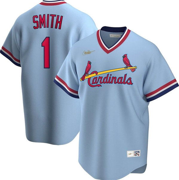 St. Louis Cardinals #1 Ozzie Smith Light Blue Stitched Jersey