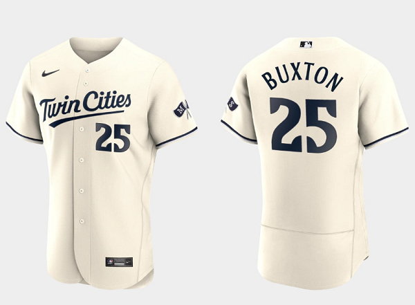 Minnesota Twins #25 Byron Buxton 2023 Cream Flex Base Stitched Jersey