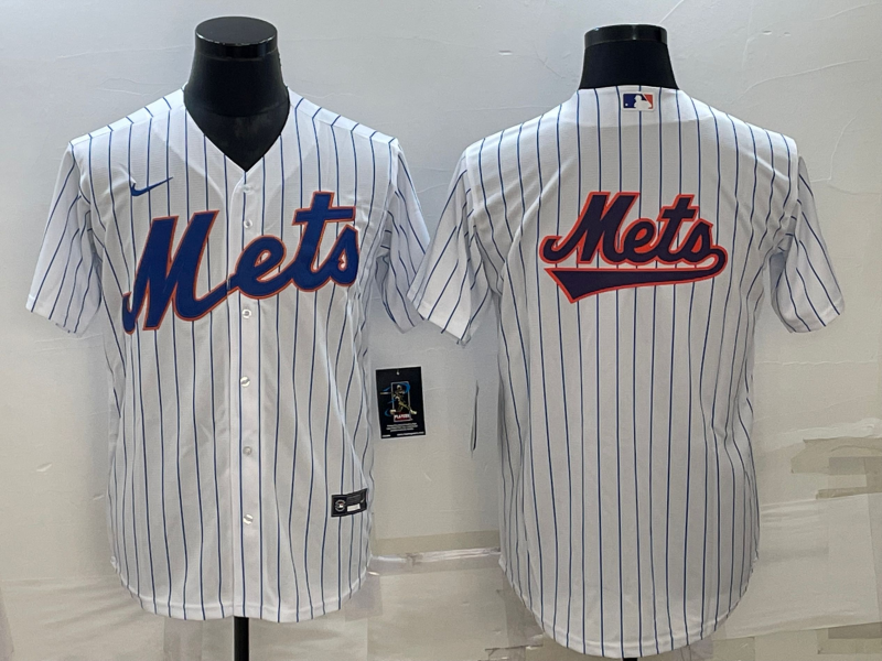 New York Mets White Team Big Logo Cool Base Stitched Jersey
