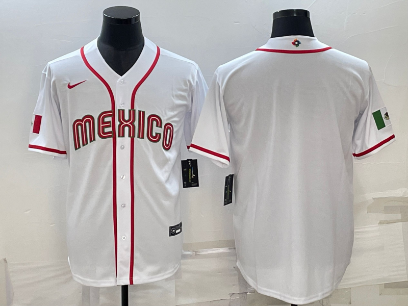 Mexico Blank 2023 White World Classic Stitched Jersey