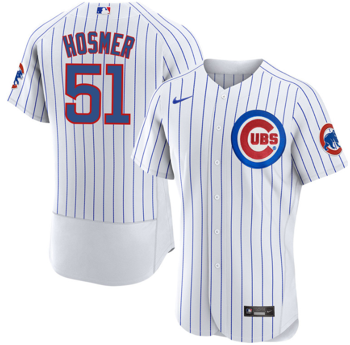 Chicago Cubs #51 Eric Hosmer White Flex Base Stitched Jersey