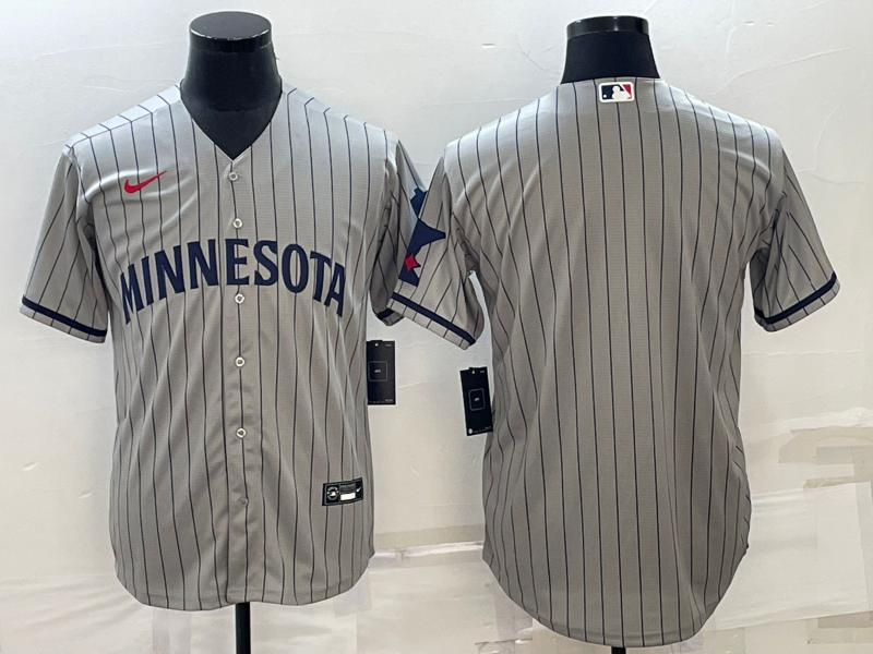 Minnesota Twins Blank 2023 Grey Home Team Cool Base Stitched Jersey