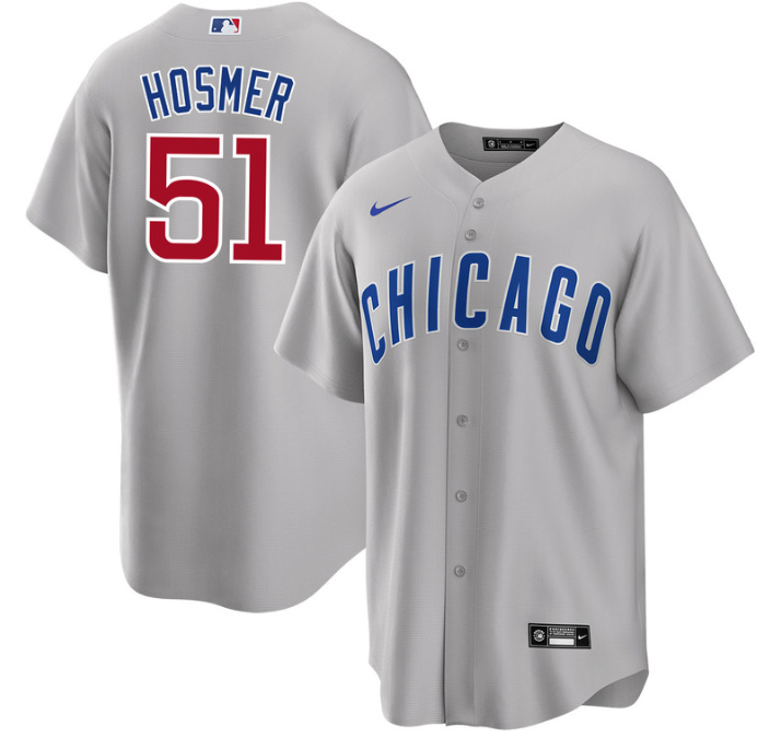 Chicago Cubs #51 Eric Hosmer Grey Cool Base Stitched Jersey