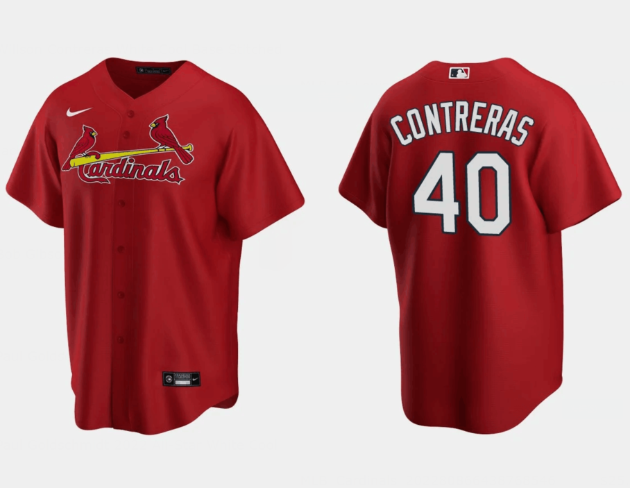 St. Louis Cardinals #40 Willson Contreras Red Cool Base Stitched Jersey