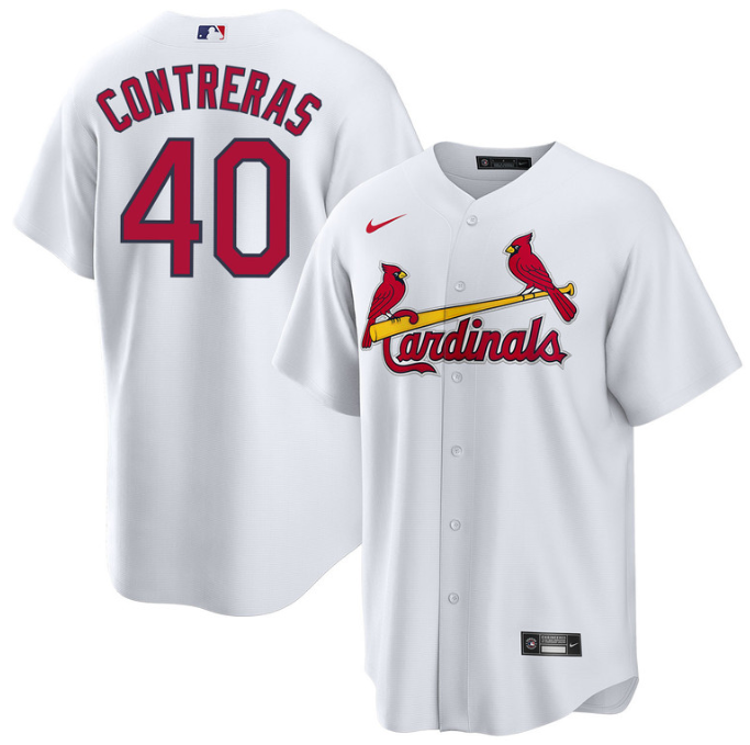 St. Louis Cardinals #40 Willson Contreras White Cool Base Stitched Jersey