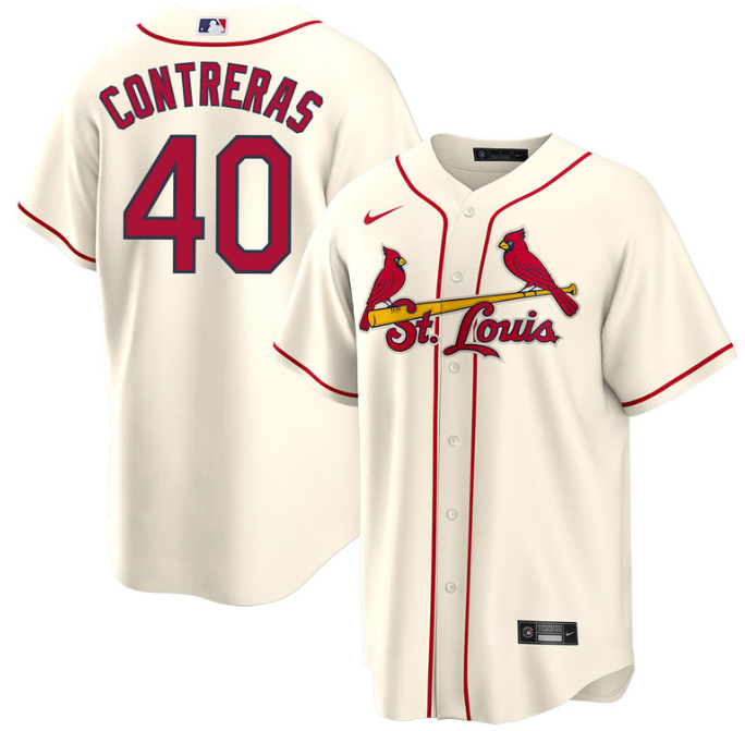 St. Louis Cardinals #40 Willson Contreras Cream Cool Base Stitched Jersey