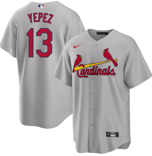 St. Louis Cardinals #13 Juan Yepez Grey Cool Base Stitched Jersey