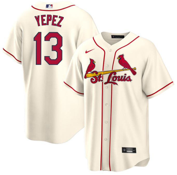 St. Louis Cardinals #13 Juan Yepez Cream Cool Base Stitched Jersey