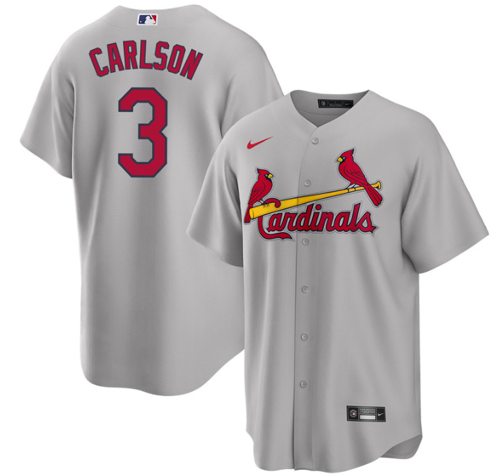 St. Louis Cardinals #3 Dylan Carlson Grey Cool Base Stitched Jersey